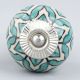 Sea Green Flower Ceramic Knob