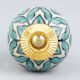 Sea Green Flower Ceramic Knob