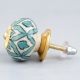 Sea Green Flower Ceramic Knob