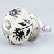 Cream Black Leaf Ceramic Knob