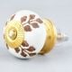 Brown Leaf Cut Flower Etched Ceramic Drawer Knob