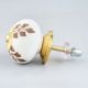 Brown Leaf Cut Flower Etched Ceramic Drawer Knob