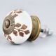Brown Leaf Cut Flower Etched Ceramic Drawer Knob
