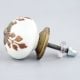 Brown Leaf Cut Flower Etched Ceramic Drawer Knob