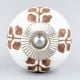 Brown Leaf Cut Flower Etched Ceramic Drawer Knob