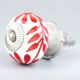 Cream With   Red Flower Knob