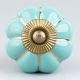 Turquoise Golden Line Medium Ceramic Melon Knob Online