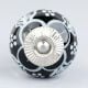 Black Ceramic Floral Drawer Knobs