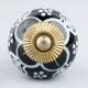 Black Ceramic Floral Drawer Knobs