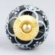 Black Ceramic Floral Drawer Knobs