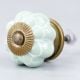 Sage Green Flower Medium Ceramic Melon Cabinet Knob