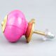 Solid Dark Neon Pink Ceramic Drawer Knob