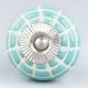 Sea Green Spider Net Etched  Ceramic Drawer Knobs
