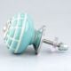Sea Green Spider Net Etched  Ceramic Drawer Knobs