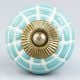Sea Green Spider Net Etched  Ceramic Drawer Knobs