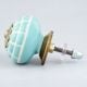 Sea Green Spider Net Etched  Ceramic Drawer Knobs