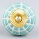Sea Green Spider Net Etched  Ceramic Drawer Knobs