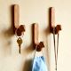 Natural Bird Shape Wooden Adheshive Wall Hook-Pack of 1