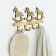 Vintage Brass Rocking Horse Wall Hook Rack | 4-Hook Decorative Key & Towel Holder