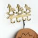 Vintage Brass Rocking Horse Wall Hook Rack | 4-Hook Decorative Key & Towel Holder