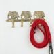 Golden Brass Three Elephant Wall Hook