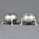 Pair of Silver Salt Cellars with Glass Liners by Edward Emes & William Barnard