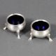 Pair of Silver Salt Cellars with Glass Liners by Edward Emes & William Barnard