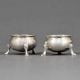 Pair of Silver Salt Cellars with Glass Liners by Edward Emes & William Barnard