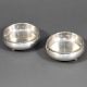 Round Silver Salt Cellar with Beaded Border in Pair
