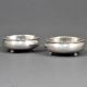 Round Silver Salt Cellar with Beaded Border in Pair