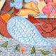 Lord Vishnu in Makara Boat Cloth and Paper Kalighat Painting
