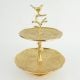 Handcrafted Aluminium Two Tier Bird Tray Decorative Jewelry & Dessert Stand
