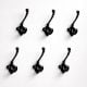6 Pieces Black Decorative Cast Iron Coat Hooks