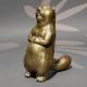 Handmade Brass Standing Beaver Decorative Figurine