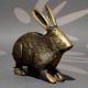 Handcrafted Brass Rabbit Sculpture Antique Finish