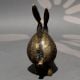 Handcrafted Brass Rabbit Sculpture Antique Finish