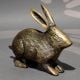Handcrafted Brass Rabbit Sculpture Antique Finish