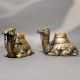 Handcrafted Vintage Brass Camel Statues Pair
