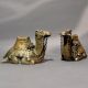 Handcrafted Vintage Brass Camel Statues Pair