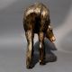 Textured Brass Grazing Cow Handcrafted Sculpture