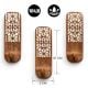 3 Pieces Wooden Handmade Brown And White Adhesive Wall Hooks
