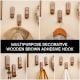 3 Pieces Wooden Handmade Brown And White Adhesive Wall Hooks