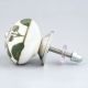 Old Green Floral Ceramic Knob