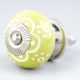 Lime Floral Ceramic Knob
