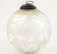 Round Vintage Style Mercury Silver Glass Christmas Ornament