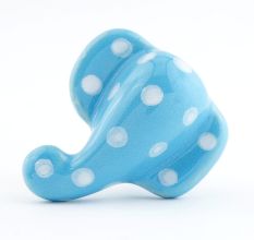 Turquoise Polka Elephant Face Knob