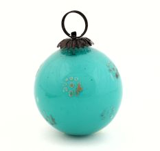 Vintage Turquoise Glass Hanging Ornament