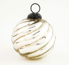 Vintage Glass Silver Round Hanging Ornament For Christmas Tree decor