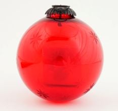 Red Decorative Glass Hanging Ornament with Star Design