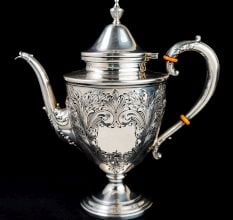 Ornate Sterling Silver Engraved Tea Pot